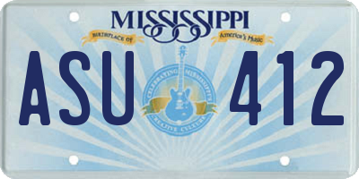 MS license plate ASU412