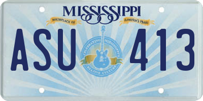 MS license plate ASU413