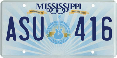 MS license plate ASU416