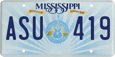 MS license plate ASU419