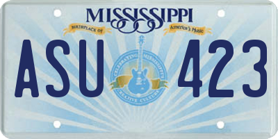 MS license plate ASU423