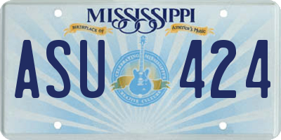 MS license plate ASU424