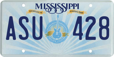 MS license plate ASU428