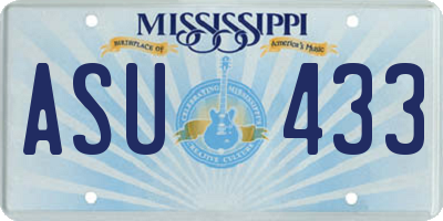 MS license plate ASU433