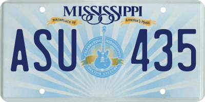 MS license plate ASU435