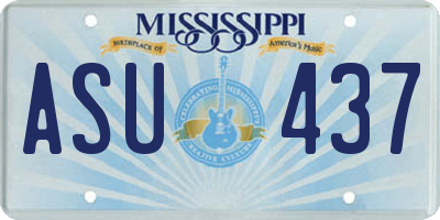 MS license plate ASU437