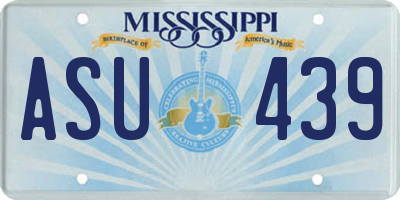 MS license plate ASU439