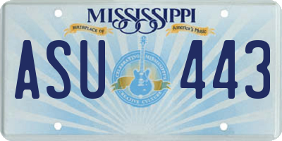 MS license plate ASU443