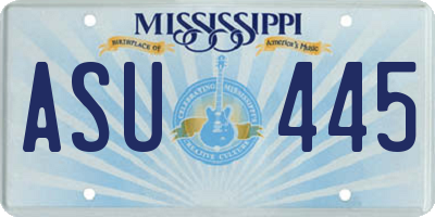 MS license plate ASU445