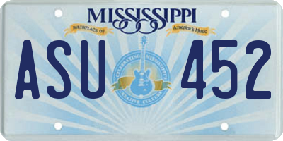 MS license plate ASU452