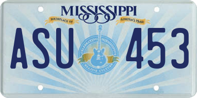 MS license plate ASU453