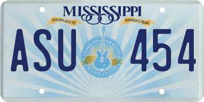MS license plate ASU454
