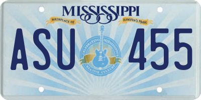 MS license plate ASU455