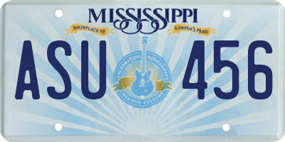 MS license plate ASU456
