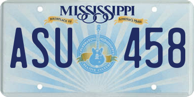 MS license plate ASU458