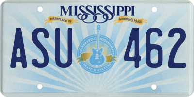 MS license plate ASU462