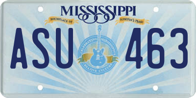 MS license plate ASU463