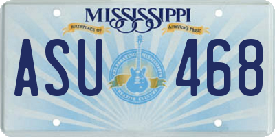 MS license plate ASU468