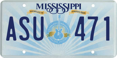 MS license plate ASU471