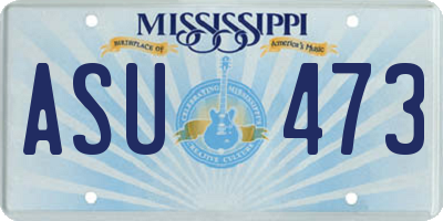 MS license plate ASU473