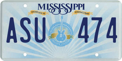 MS license plate ASU474