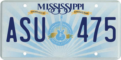 MS license plate ASU475