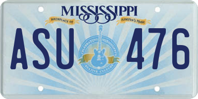 MS license plate ASU476