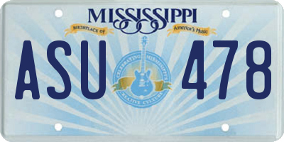 MS license plate ASU478