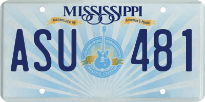 MS license plate ASU481