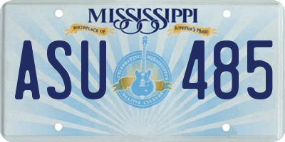 MS license plate ASU485