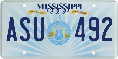 MS license plate ASU492