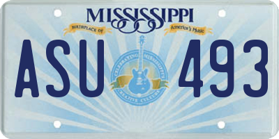 MS license plate ASU493