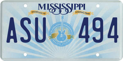 MS license plate ASU494