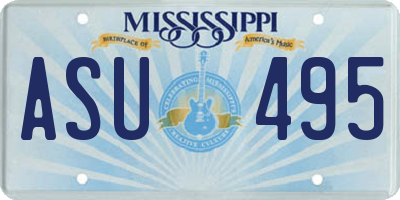 MS license plate ASU495