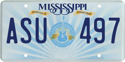 MS license plate ASU497