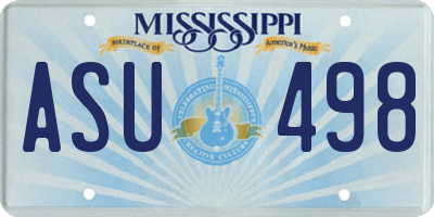 MS license plate ASU498
