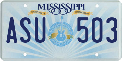 MS license plate ASU503