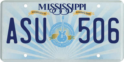 MS license plate ASU506