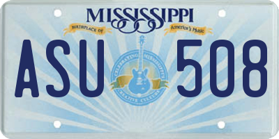 MS license plate ASU508