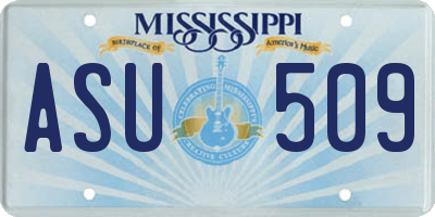 MS license plate ASU509