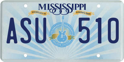 MS license plate ASU510