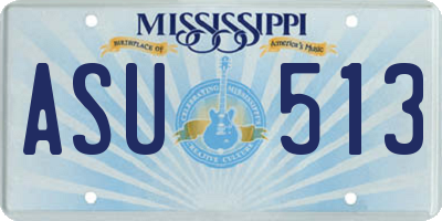 MS license plate ASU513