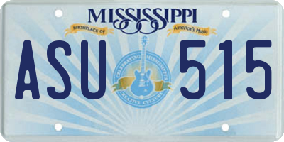 MS license plate ASU515