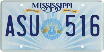 MS license plate ASU516