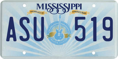 MS license plate ASU519