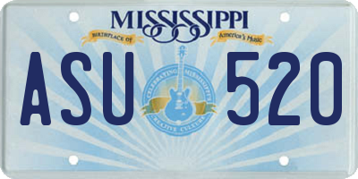 MS license plate ASU520