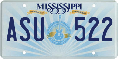 MS license plate ASU522