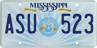 MS license plate ASU523