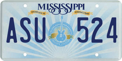 MS license plate ASU524