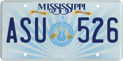 MS license plate ASU526